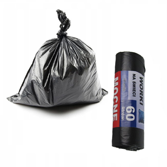 Worki na śmieci czarne 60l 10szt.